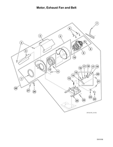 Motor/Exhaust Fan/Belt Diagram and Parts List for LSGE5AGW113TW01 1912999999 Speed Queen Dryer