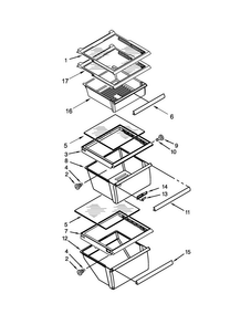 Refrigerator Shelf Parts Diagram and Parts List for 8MSF25N4BW02  Maytag Refrigerator