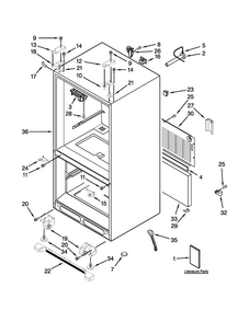 Cabinet Parts Diagram and Parts List for JFC2290VEM1  Jenn-Air Refrigerator