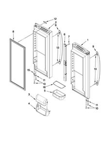 Refrigerator Door Parts Diagram and Parts List for AFD2535FES11  Amana Refrigerator