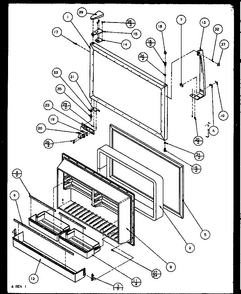 Freezer Door Diagram and Parts List for 85161W-P1117111WW  Amana Refrigerator
