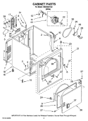 CABINET PARTS Diagram and Parts List for NED5240TQ0  Amana Dryer