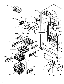 Freezer Shelving & Ref Light Diagram and Parts List for SRD520SW-P1186301WW  Amana Refrigerator