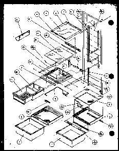 Refrigerator Shelving And Drawers Diagram and Parts List for SZ25MPL-P1120711WL  Amana Refrigerator