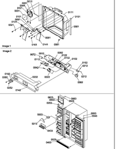 Ice/water Cavity, Electronic Bracket Assy & Toe Grille Diagram and Parts List for SRD522TW-P1313301WW  Amana Refrigerator