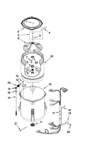 Basket And Tub Parts Diagram and Parts List for NTW4750YQ0  Amana Washer