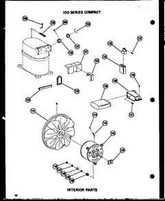 Interior Parts (109-2j/p54390-97r) Diagram and Parts List for 109-2J P54390-97R Amana Air Conditioner
