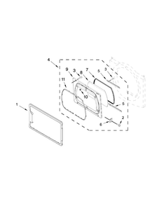 Door Parts Diagram and Parts List for MEDX700XW1  Maytag Dryer