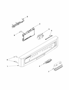Control Panel And Latch Parts Diagram and Parts List for MDB4709PAM2  Maytag Dishwasher