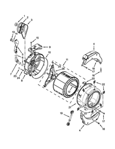 Tub And Basket Parts Diagram and Parts List for MLE20PNAGW0  Maytag Washer Dryer Combo