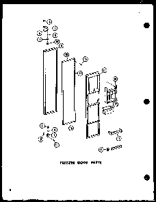 Freezer Door Parts Diagram and Parts List for SRI-22E-A-P74870-21WA  Amana Refrigerator