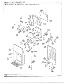 Ice And Water Dispenser Diagram and Parts List for HMG321267  Admiral Refrigerator