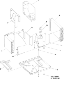 Chassis Assembly Diagram and Parts List for AAC121STA0  Amana Air Conditioner