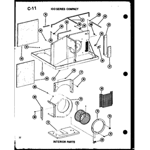 Interior Parts 3 Diagram and Parts List for 113-5N P54975-61R Amana Air Conditioner