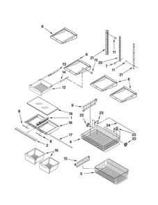 Shelf Parts Diagram and Parts List for MBR1957WES1  Maytag Refrigerator