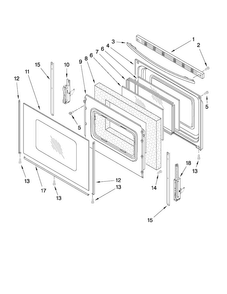Door Parts Diagram and Parts List for AGR5844VDS2  Amana Range