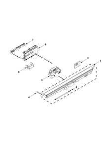 Control Panel And Latch Parts Diagram and Parts List for JDB8700AWP2  Jenn-Air Dishwasher