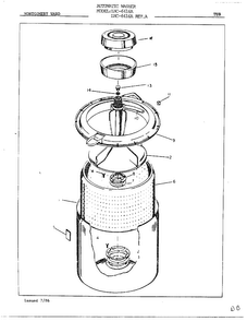 Tub Diagram and Parts List for 6416A REV A Norge Washer