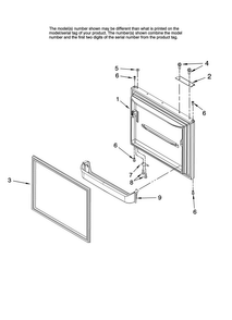 Freezer Door Parts Diagram and Parts List for ABB1921DEW15  Amana Refrigerator