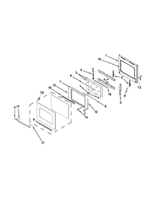 Upper Oven Door Diagram and Parts List for JJW2727WS02  Jenn-Air Wall Oven