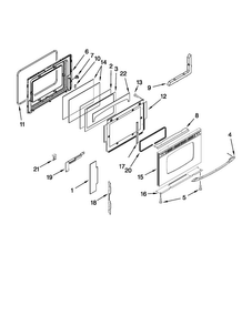 Door Parts Diagram and Parts List for MGS5752BDS21  Maytag Range