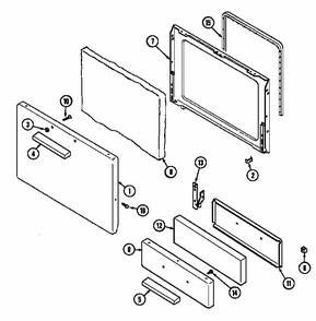 Door/drawer Diagram and Parts List for S31000PAW  Maytag Range