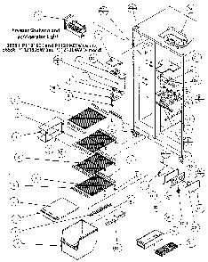 Freezer Shelving And Refrigerator Light Diagram and Parts List for 36531-P1121902W  Amana Refrigerator