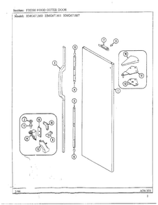 Fresh Food Outer Door Diagram and Parts List for HMG671860  Admiral Refrigerator