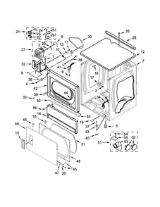 Upper Cabinet And Front Panel Parts Diagram and Parts List for MLE26PDBYW1  Maytag Dryer