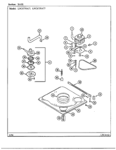 Base Diagram and Parts List for LNC6759A71  Admiral Washer