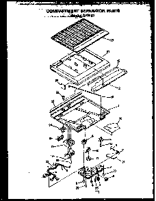 Compartment Separator Parts Diagram and Parts List for GFS162 MN10 Caloric Refrigerator