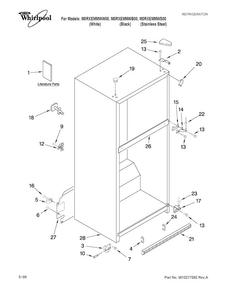 Cabinet Parts Diagram and Parts List for M0RXEMMWB00  Maytag Refrigerator
