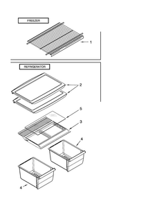 Shelf Parts Diagram and Parts List for A8TXEGFYW01  Amana Refrigerator