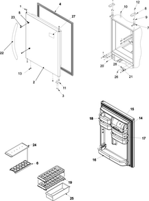 Part Location Diagram of 13023821SQ Whirlpool Door Assembly - Stainless