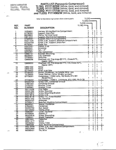 Panasonic Compressor Page 2 Diagram and Parts List for TL120Q  Amana Refrigerator