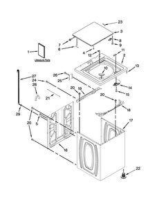 Top And Cabinet Parts Diagram and Parts List for 4GNTW4600YQ2  Amana Washer
