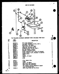 Add On Ice-maker Diagram and Parts List for TM-516E-P74645-15W  Amana Refrigerator
