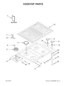 Cooktop Parts Diagram and Parts List for JGD3430GB00  Jenn-Air Cooktop