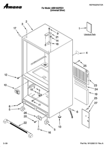 Cabinet Parts Diagram and Parts List for ABB1922FED1  Amana Refrigerator