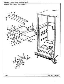 Fresh Food Compartment Diagram and Parts List for HRNT19192 CF52A Maytag Refrigerator