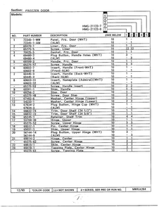 Freezer Door Page 2 Diagram and Parts List for 21123-0  Admiral Refrigerator
