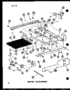 Machine Compartment Diagram and Parts List for SLDI25F-A-P76421-1WA  Amana Refrigerator