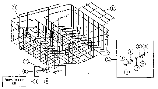 Racks Diagram and Parts List for DU598  Jenn-Air Dishwasher