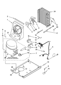 Unit Parts, Optional Parts Diagram and Parts List for MIM1554VRS0  Maytag Ice Maker