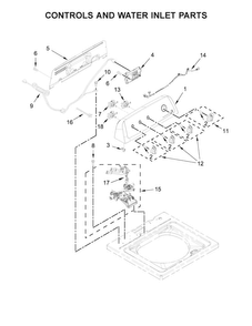 Controls And Water Inlet Parts Diagram and Parts List for 4KNTW4705FW0  Amana Washer