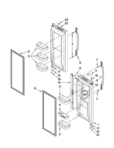 Refrigerator Door Parts Diagram and Parts List for MFX2571XEW3  Maytag Refrigerator