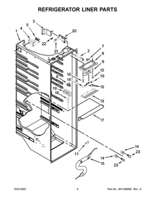 Refrigerator Liner Parts Diagram and Parts List for MSC21C6MFZ05  Maytag Refrigerator