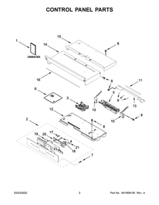 Control Panel Parts Diagram and Parts List for JJW2830LM00  Maytag Wall Oven