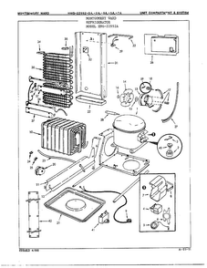 Unit Compartment/system Diagram and Parts List for 22992-OA  Admiral Refrigerator