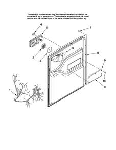 Inner Door Parts Diagram and Parts List for MDC4650AWB3  Maytag Dishwasher